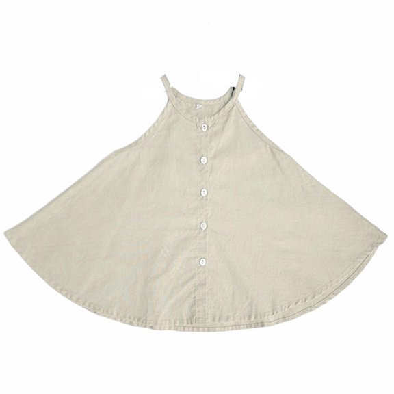 EnJoCho toddler Fashion Skirt Solid Color Girl's Cotton and Linen Suspender Dress Summer Sleeveless top Beach Skirt for Girls 9 Months to 6 Years Cute Little Girl Fashion Party Dress