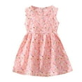 thumbnail image 1 of EnJoCho toddler Kids Dress Baby Girls Clothes Summer Sleeveless Floral Cartoon Plaid Dress Casual Beach Dresses Outfits Little Children Girl Trendy Dress Outfits Cute Dresses 5 Years, 1 of 3
