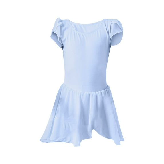 EnJoCho toddler Outdoor Dress Girls Ballet Dress Solid Color Short Sleeved Dance Dress for 3 to 6 Years Fashion Dance Sports Casual Dresses