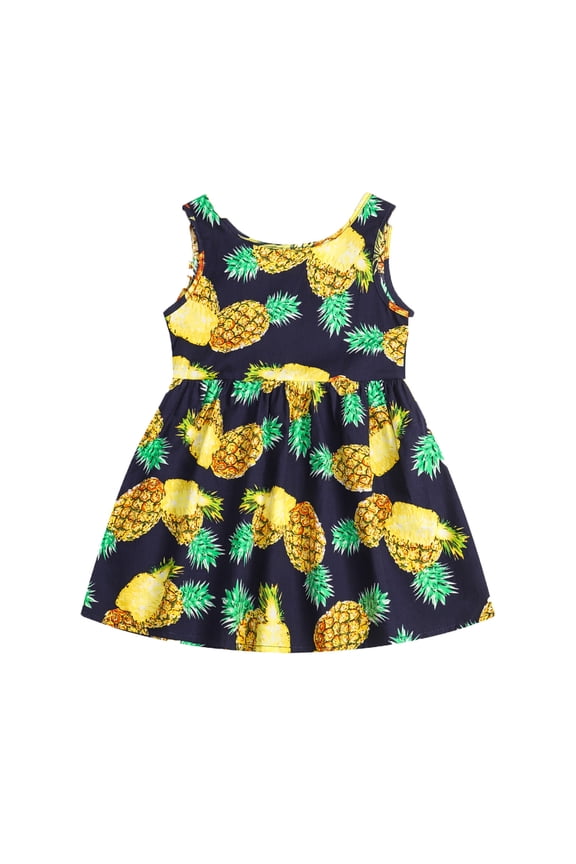 toddler Playwear Skirt 1-6Y Baby Kids Girls Sleeveless Pineapple Fruit Skirt Princess Dresses Clothes Fashion Birthday Party Dresses