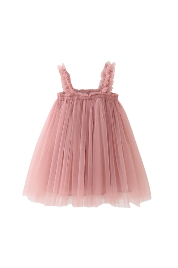 toddler Summer Dress Kids Baby Girls Princess Clothes Strap Tulle Solid Tutu Dress Little & Big Children Fashion Party Dresses 2-3 Years
