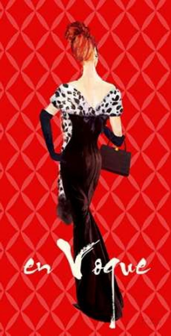 EnVogueFashionIllustration In Red Canvas Art - Art Atelier Alliance (10 x 20)