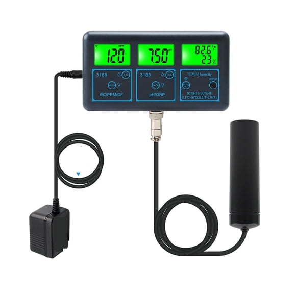 Enabled 7-in-1 Water Quality Tester, Digital PH TDS ORP EC CF Temp & Humidity Monitor for Aquarium ,Easy to Use