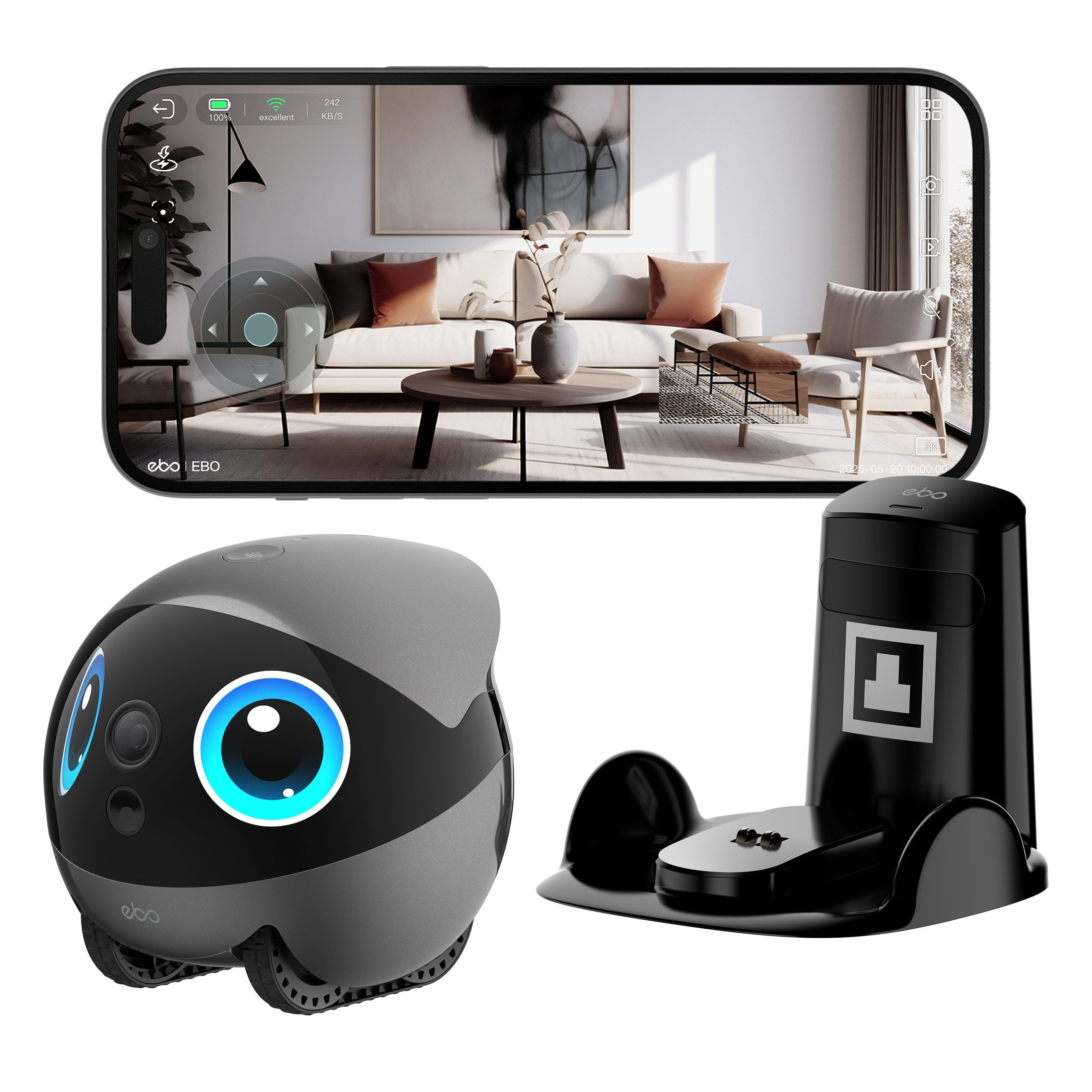 Enabot EBO Air 2 Plus Companion Robot, AI-Powered Smart Security Camera ...