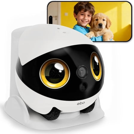 Enabot EBO Air 2S FamilyBot Home Robot Camera: 2.5K Indoor Pet Cam, Movable Robot Camera, 2-Way Video, Auto-Recharge, Long Battery Life, Night Vision