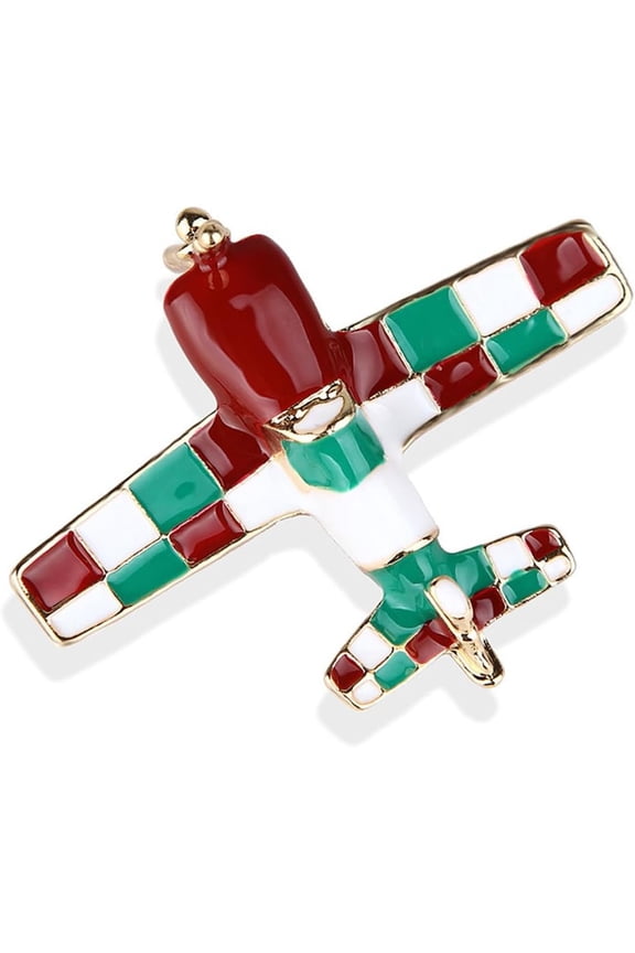 Enamel Airplane Brooches and Pins for Women Gold-Toned Fashion Flying Plane Brooch Lapel Pin Badge Suit Scarft Dress Accessories Unisex Holiday Jewelry Souvenir for Flight Crew Aviator Lover