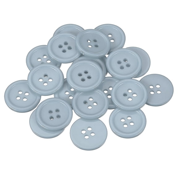 Uxcell 22 Pcs Gray Resin Button, 4/5 Inch(20mm) Round 4 Holes Sewing Buttons, Small Size Flatback Button for DIY Craft Making Clothes Sewing Handmade Ornament