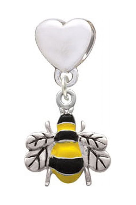 Enamel Bee - Heart Charm Bead