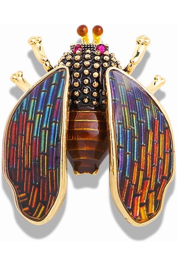 Enamel Beetle Bee Brooch Pin for Women Men Unisex Gold-Toned Vintage Animal Insect Brooches Lapel Pins Danity Dress Accessories Jewelry