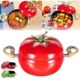 thumbnail image 2 of Enamel Cast Iron Stock Pot Tomato Cocotte,Fruit Shaped Multifunction Cooking Pot With Handles 2 of 12