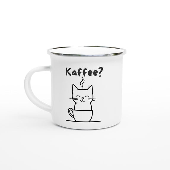 Enamel Cat Camping Mug Nope, Just No | Funny Coffee Saying, Gift for Cat Lovers & Campers