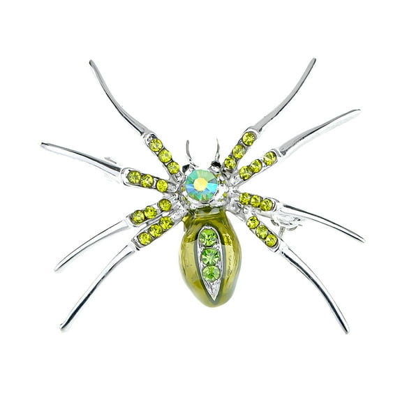 Enamel Crystal Rhinestone Halloween Spider Fashion Jewelry Pin Brooch