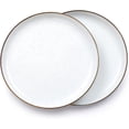 Enamel Deep Plate Set of 2 Dinner Plates HandFinished Baked