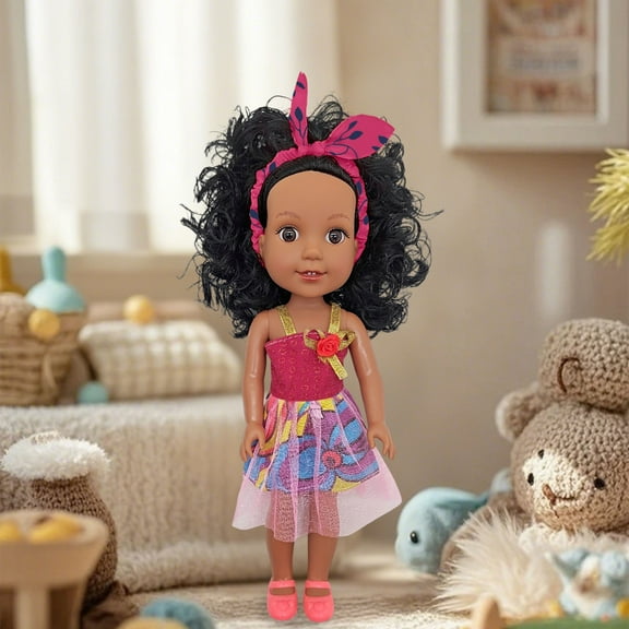 Enamel Doll 12.6-Inch Mini Doll Soft PVC Cloth Baby Toy Educational Interactive Pretend Play for Children Early Learning and Family Gift