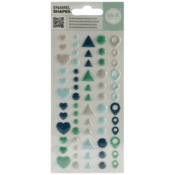 Enamel Dots & Shapes-Cool Shapes, 64/Pkg, Pk 3, We R Memory Keepers