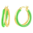 thumbnail image 1 of Enamel Double Hoop Earrings, 1 of 2