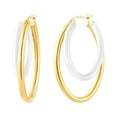 thumbnail image 1 of Enamel Double Oval Hoop Earrings, 1 of 3