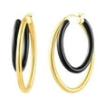 thumbnail image 1 of Enamel Double Oval Hoop Earrings, 1 of 2
