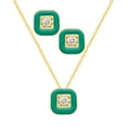 thumbnail image 1 of Enamel Earrings + Pendant Box Set for Women Gold Tone 17 Inch Chain + 2in Extender, 1 of 4