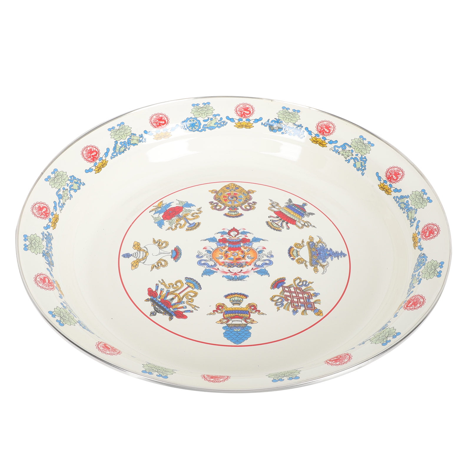 Enamel Fruit Bowl Vintage Plate Enamelware Kitchen Utensils Gear Tray