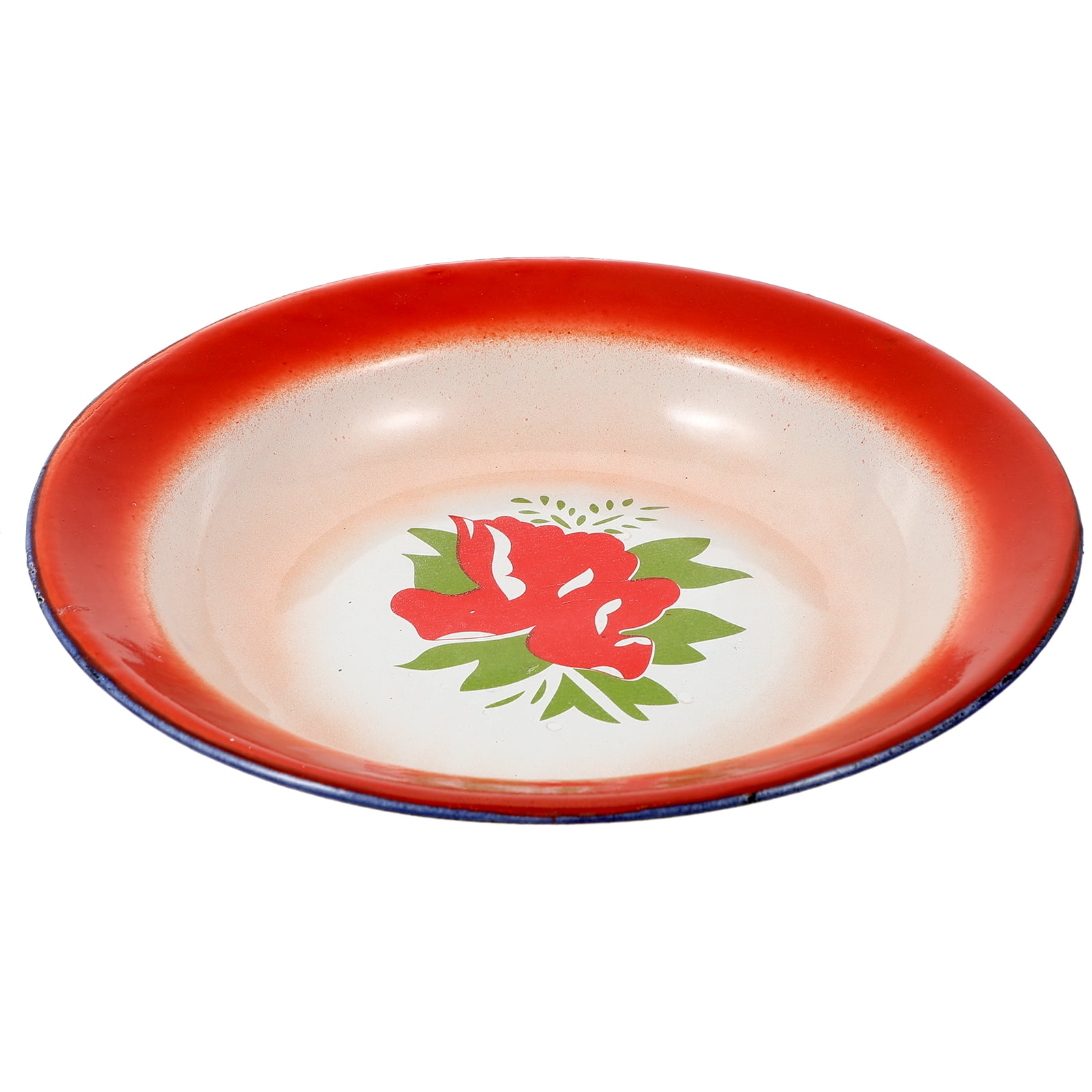 Enamel Fruit Bowl Vintage Plate Wedding Decor Enamelware Dinner Salad