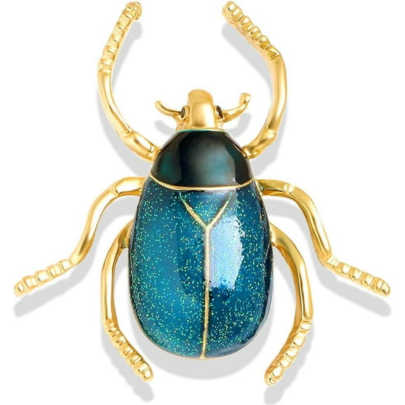 Enamel Insect Beetle Brooch Pin for Women Men Gold-Toned Fashion Creative Bee Animal Brooches Lapel Pins Dainty Dress Accessories Birthday Party Jewelry
