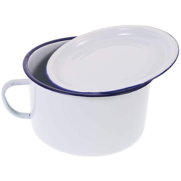 Ceramic Enamel Instant Noodle Bowl with Lid, Coffee Mug Style Ramen Soup Bowl for Kitchen, Rice Mixing, Ideal for Students