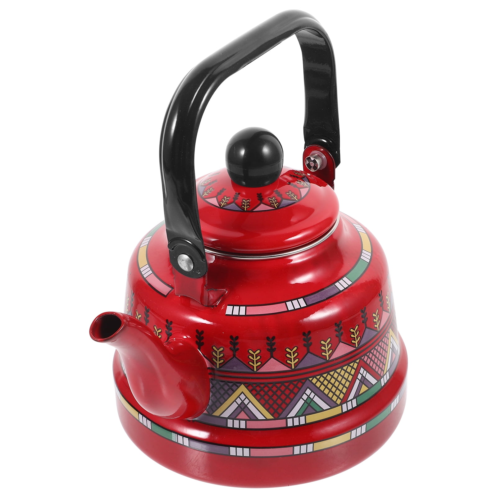 Enamel Kettle Water Pocking Teakettle Enamelware Stove Top Kettles for Boiling Old Fashioned Red