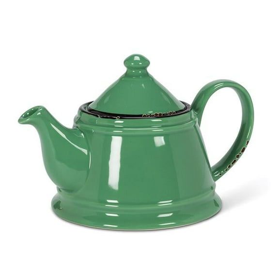 Enamel Look Teapot, Forest Green