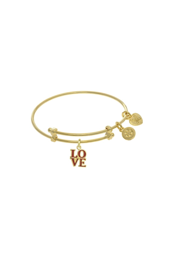 Enamel Love Tween Bangle Charm Bracelet 6 Inches Adjustable