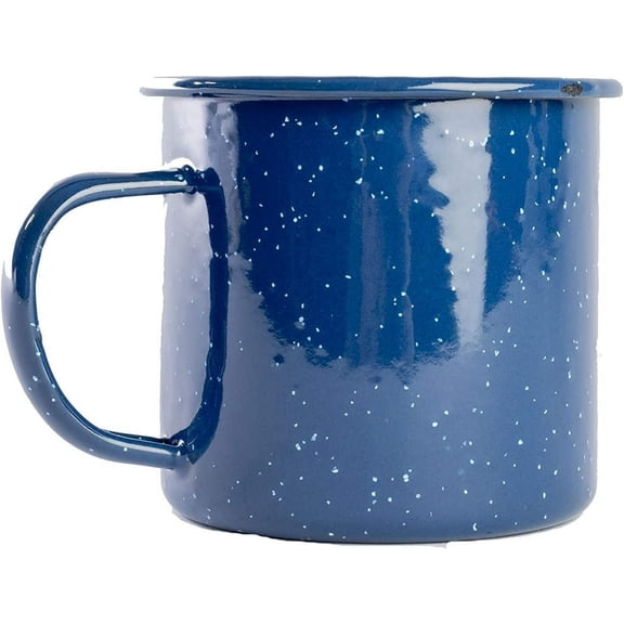 Enamel Mug - Outdoor Camping Mugs - Ideal For Early Morning Coffee Or Cold Beverages- Coffee Mug- 16 Oz (Navy) Blue Blue