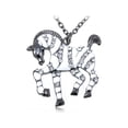 thumbnail image 1 of Enamel Painted White Crystal Rhinestones Cute Stripe Zebra Zoo Pendant Necklace, 1 of 5