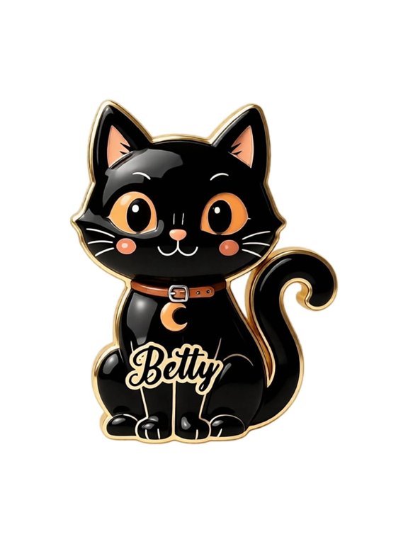 Enamel Pin Custom Personalized Black Cat Design Spooky Animal Accessory 1 Piece for Backpack Jackets Halloween Holiday Decoration