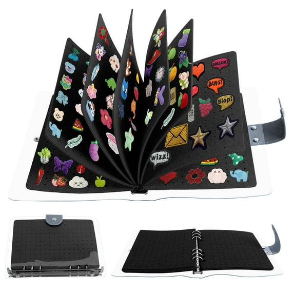 Hvxrjkn Enamel Pin Display Book with Clear PVC Cover 8 Pages Portable Large Capacity Pin Collection Book Creative Pin Trading Book Pin Display Holder for Pins Badges