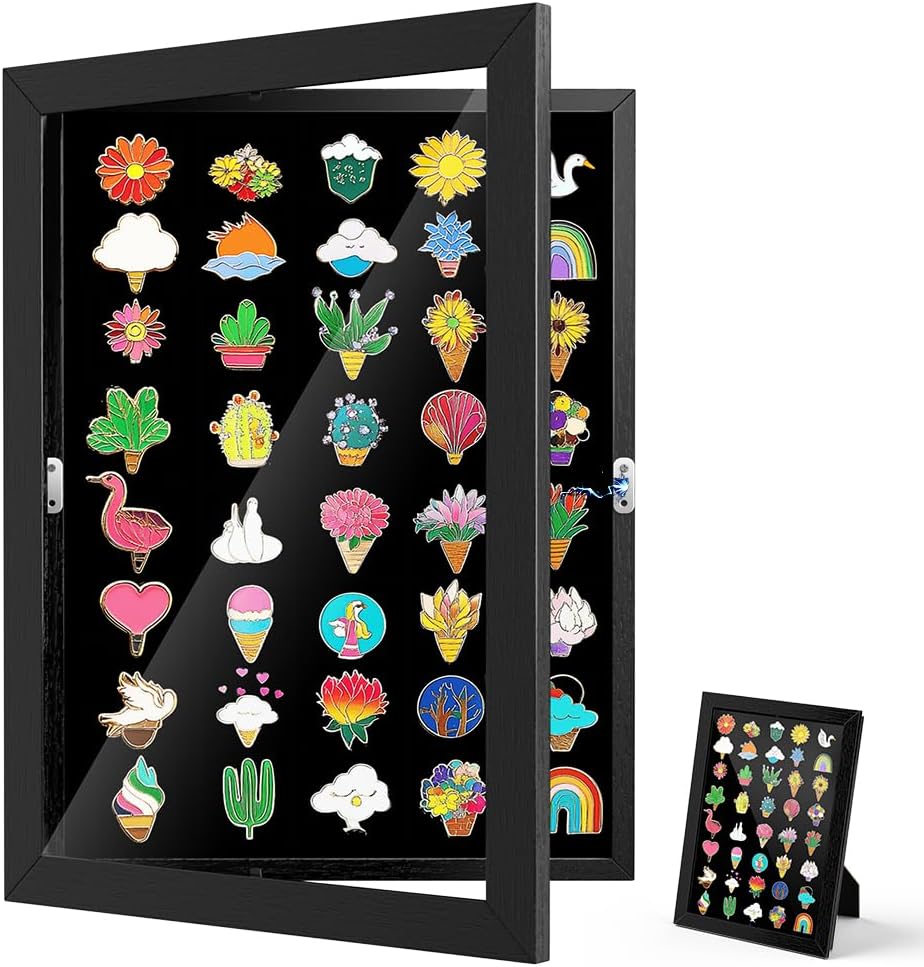 Enamel Pin Display Case, 13" X 9.5" Pin Display Board for Enamel Pins ...