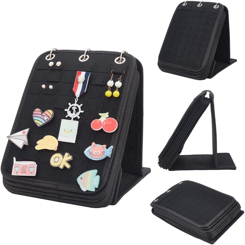 Enamel Pin Display Holder Felt 3-Ring Bindier Brooch Enamel Pin Display ...