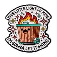 thumbnail image 1 of Enamel Pin Display, Mini Dumpster Fire, 2 in, Soft Enamel, Clothing Brooch, Bag Accessorie, Jacket decorating, Black Outline, 1 Pc, 1 of 7