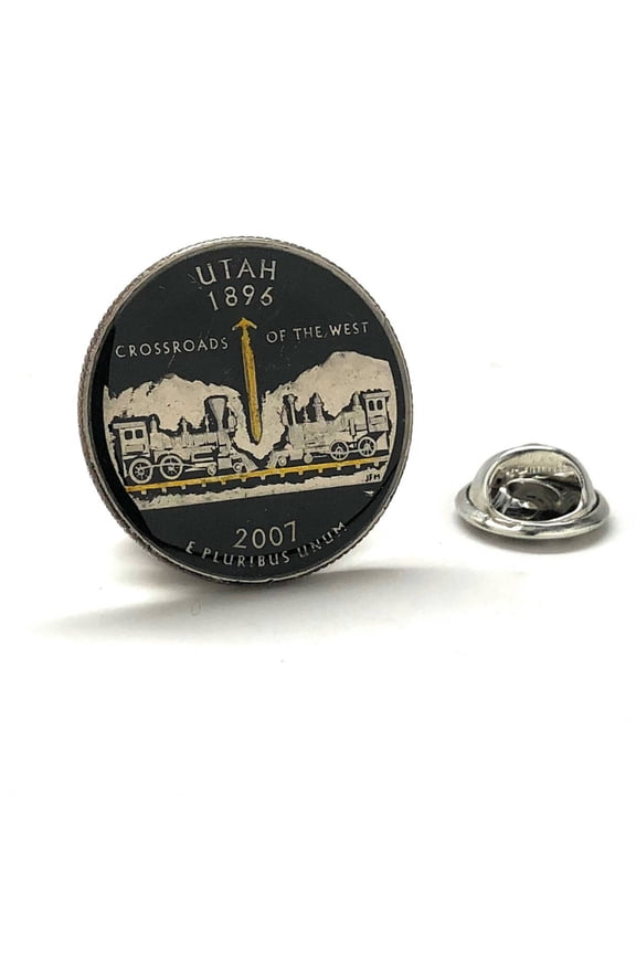 Enamel Pin Hand Painted Utah State Quarters Enamel Coin Lapel Pin Tie Tack Collector Pin Travel Souvenir Coin Cool Fun