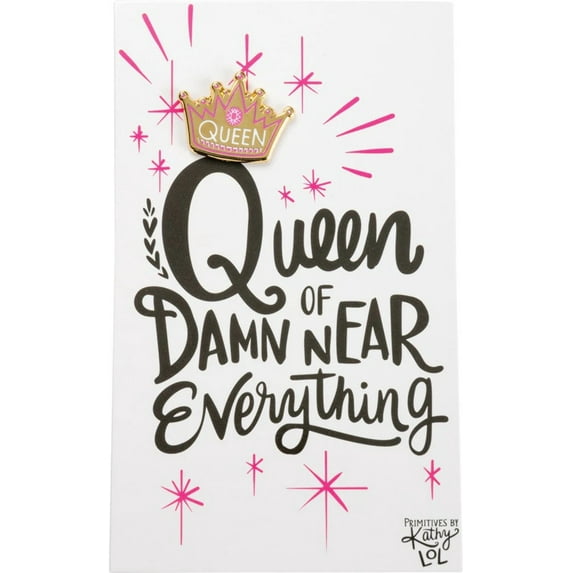 Enamel Pin and Card for Lapel, Backpack, Purse, Lanyard, Jacket (Queen of Everything)