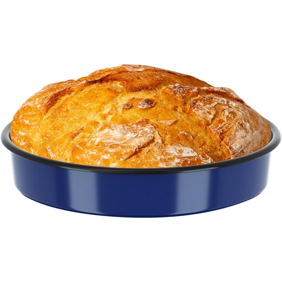 Enamel Pizza Pan Deep Dish Roasting Pan 10 Inch Round Cake Pan High Temperature Resistance Non-Stick Chicken Roaster Tray, Oven Dishwasher Safe Valentine Mother's Day Gift Bread Baking Pan