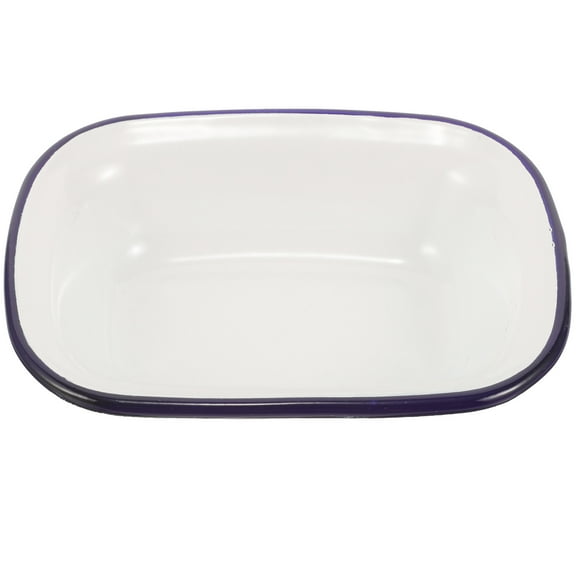 Raindrops Enamelware Baking Pan Roasting Dish Food Storage Container for Fruit and Bread