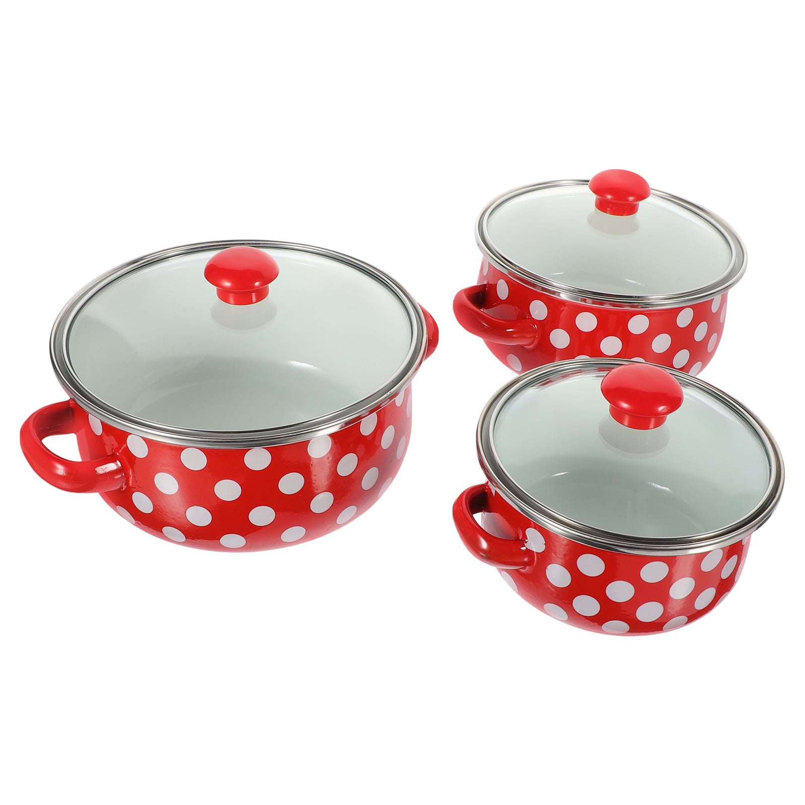 Enamel Pot Induction Hob Pans Para Hombre Saucepans for Stove Top Three