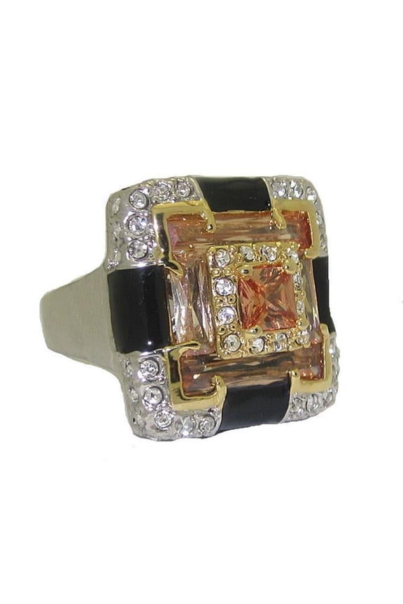 Enamel Ring with Cubic Zirconia's White Gold wholesale jewelry