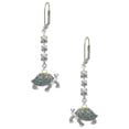 thumbnail image 1 of Enamel Side Turtle Crystal Madison Leverback Earrings, 1 of 2