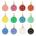 thumbnail image 1 of Enamel Smiley Face Charm Mix by Bead Landing - Charms for DIY Jewelry Making - Necklaces - Bracelets & Keychains - 12 Pack, 1 of 2