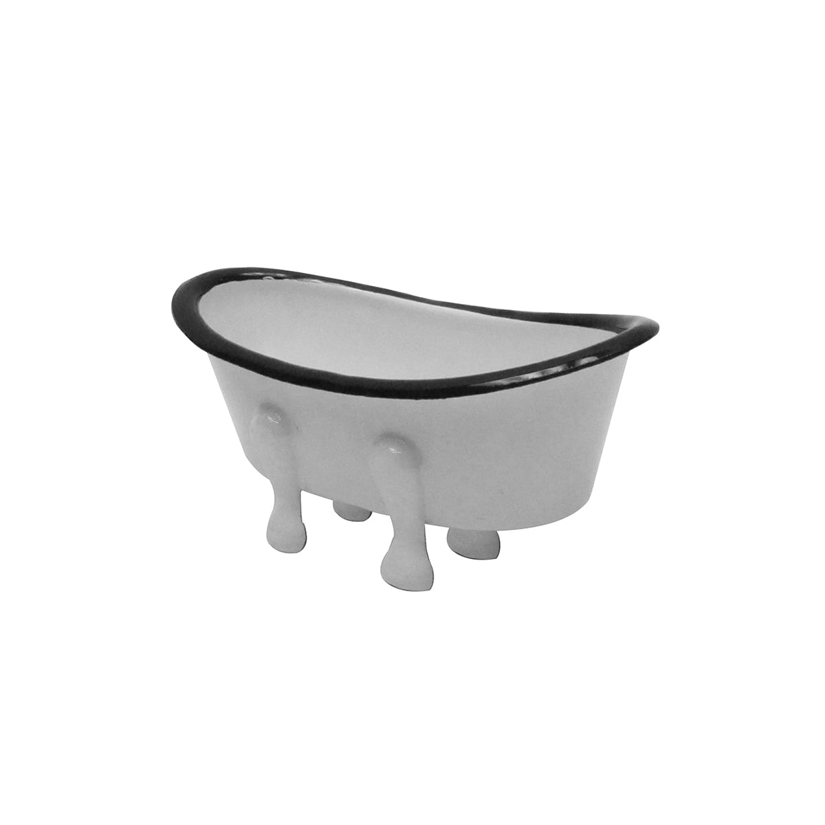 Enamel Soaking Tub Bar Soap Holder Bathtub Dish Rustic Bathroom