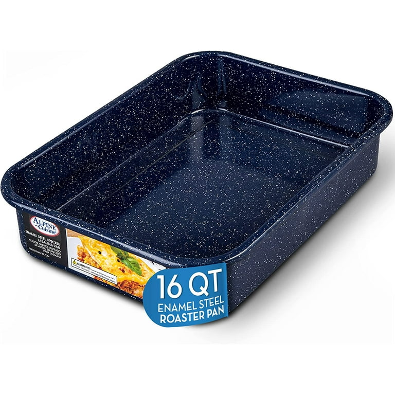 Alpine Cuisine Enamel Steel Dark Blue Speckle Roaster/Baking Pans