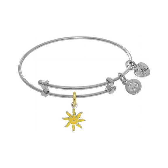 Enamel Sun Tween Bangle Charm Bracelet 6 Inches Adjustable