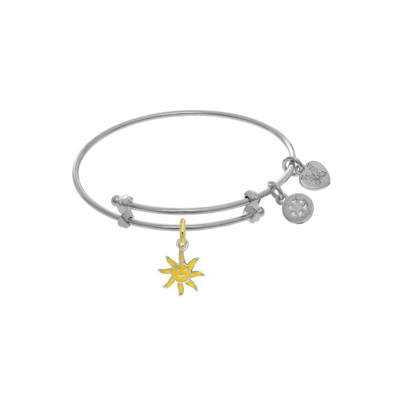 Enamel Sun Tween Bangle Charm Bracelet 6 Inches Adjustable