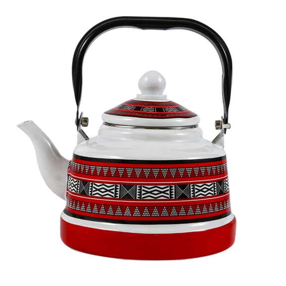 Enamel Tea Kettle Porcelain Enameled Teakettle Vintage Floral Ceramic Enamel Teapot with Handle , Hot Water Tea Kettle for Kitchen